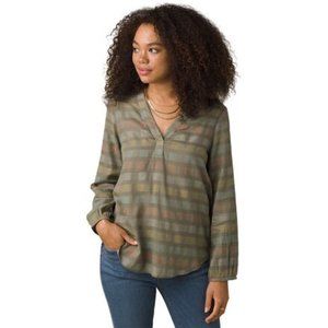 PrAna Indra V-Neck Shirt in Sage Multi Small